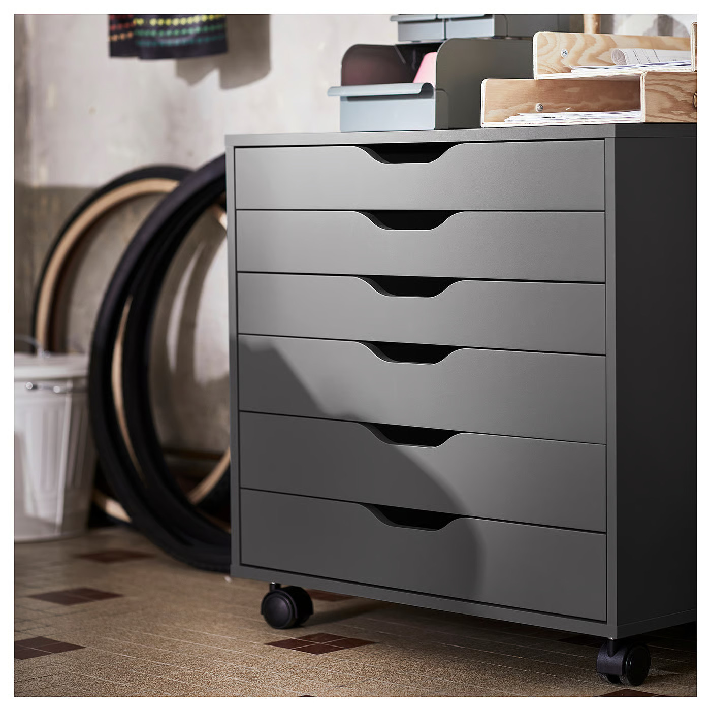IKEA ALEX drawer unit on casters, dark gray, 26 3/8x26 | IKEA US