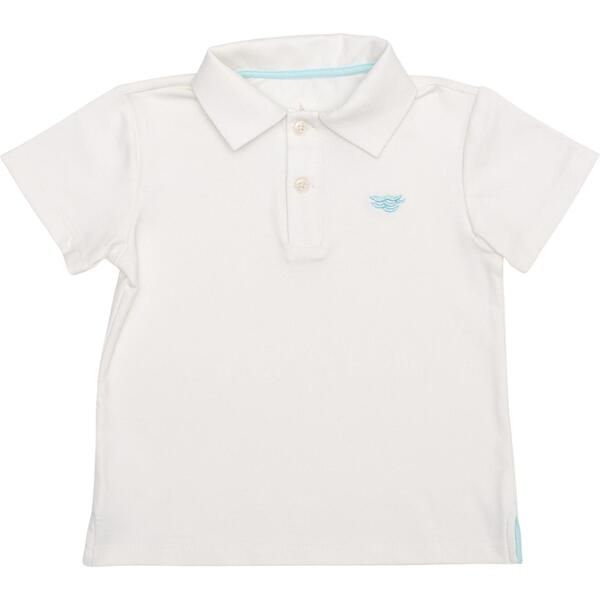 Carter Polo T-Shirt With Logo, Rooftop White - Henry Duvall Tops | Maisonette | Maisonette