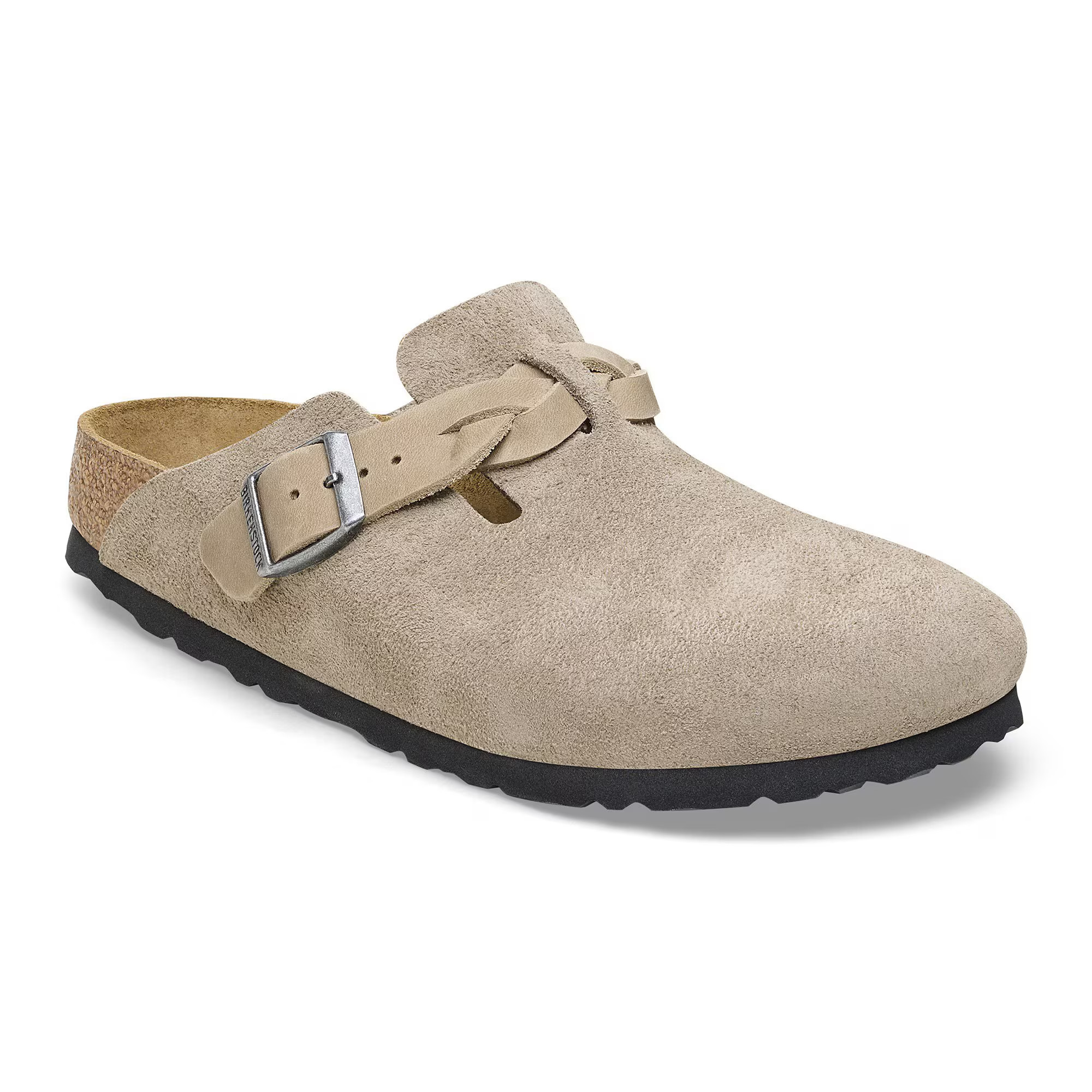 Boston Braided Suede Leather Taupe Clogs | Birkenstock USA