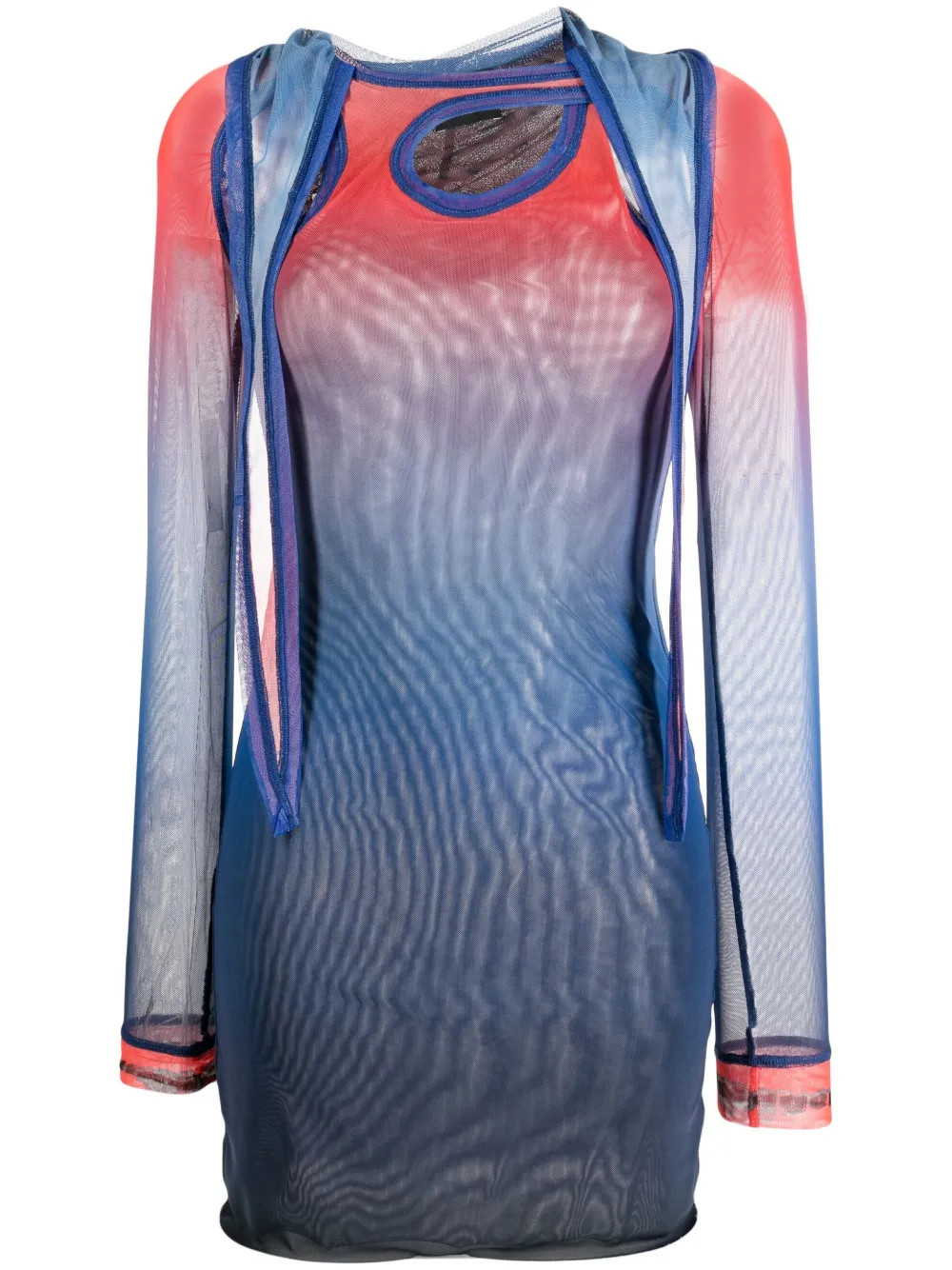 gradient-effect hooded dress | Farfetch Global