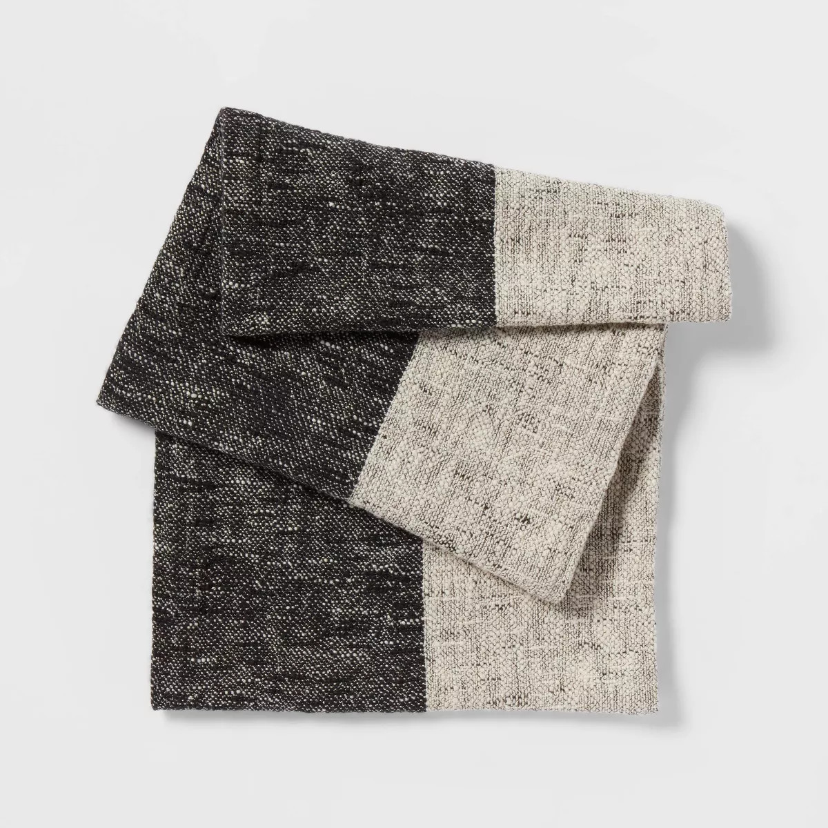 14" x 108" Textured Yarn Dye Colorblock Textured Runner Black - Threshold™ | Target