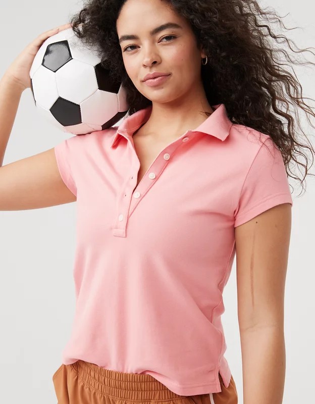 OFFLINE By Aerie Courtside Polo T-Shirt | American Eagle Outfitters (US & CA)