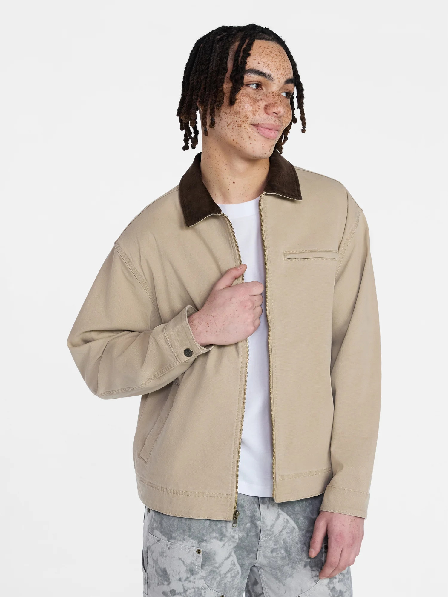 No Boundaries Full Zip Work Jacket with Long Sleeves, Men's XS-5XL | Walmart (US)