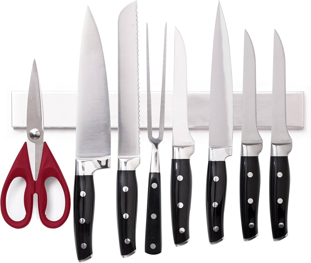 The Original Gorilla Grip Stainless Steel Magnetic Knife Holder, Heavy Duty Magnet Strip for Kniv... | Amazon (US)