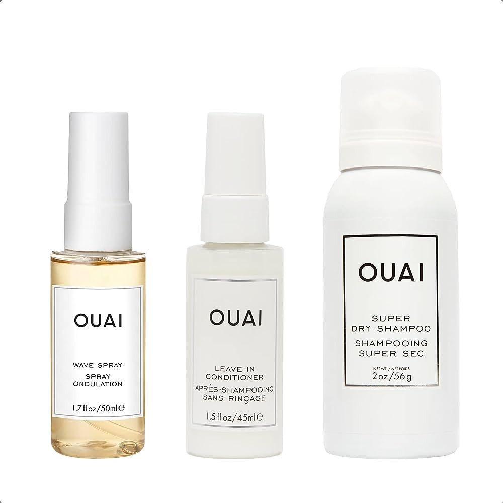 OUAI Leave In Conditioner Travel Size + Super Dry Shampoo Travel Size + Wave Spray Travel Size | Amazon (US)