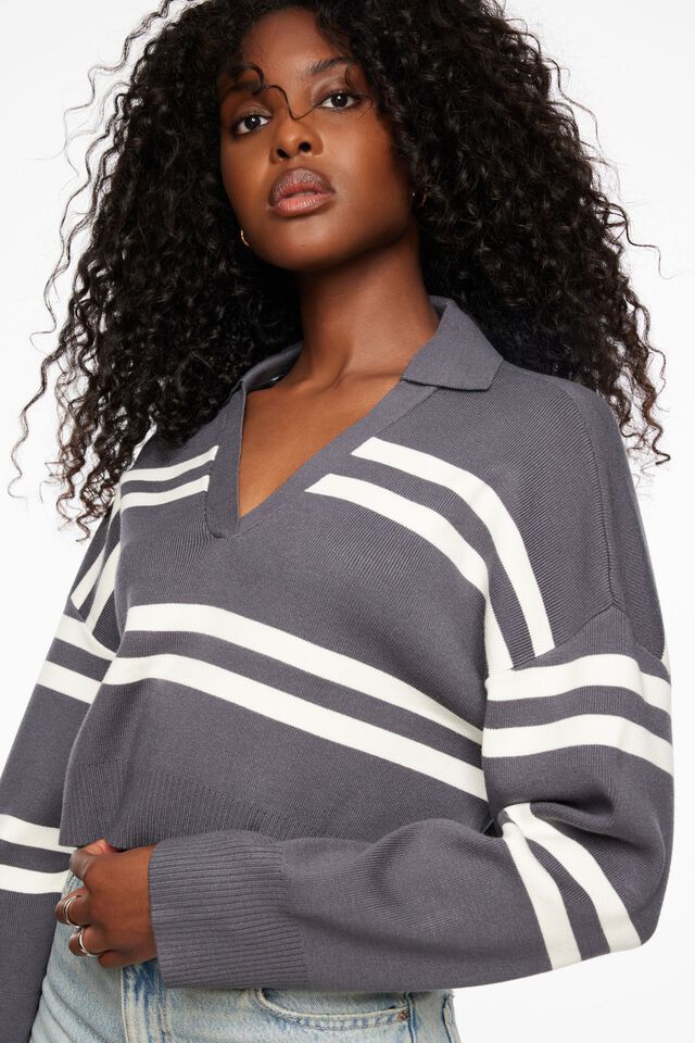 Cropped Polo Sweater$54.95 | Dynamite Clothing
