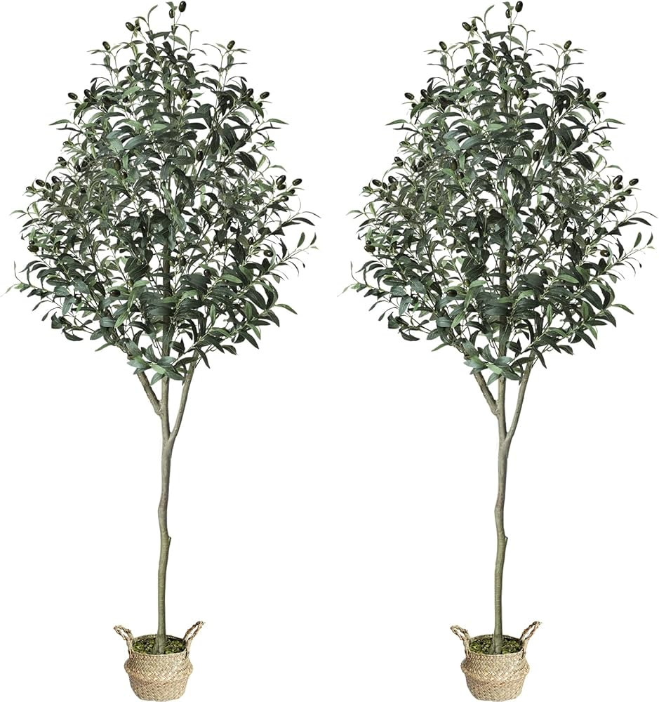 Chantoo 2 Pack Artificial Olive Tree 6 Feet Faux Trees Christmas Tree Artificial Plants for Home ... | Amazon (US)