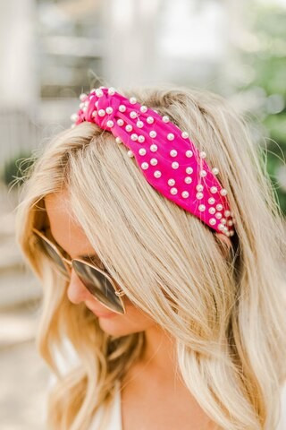 Escape With My Heart Fuchsia Pearl Headband CLEARANCE | The Pink Lily Boutique