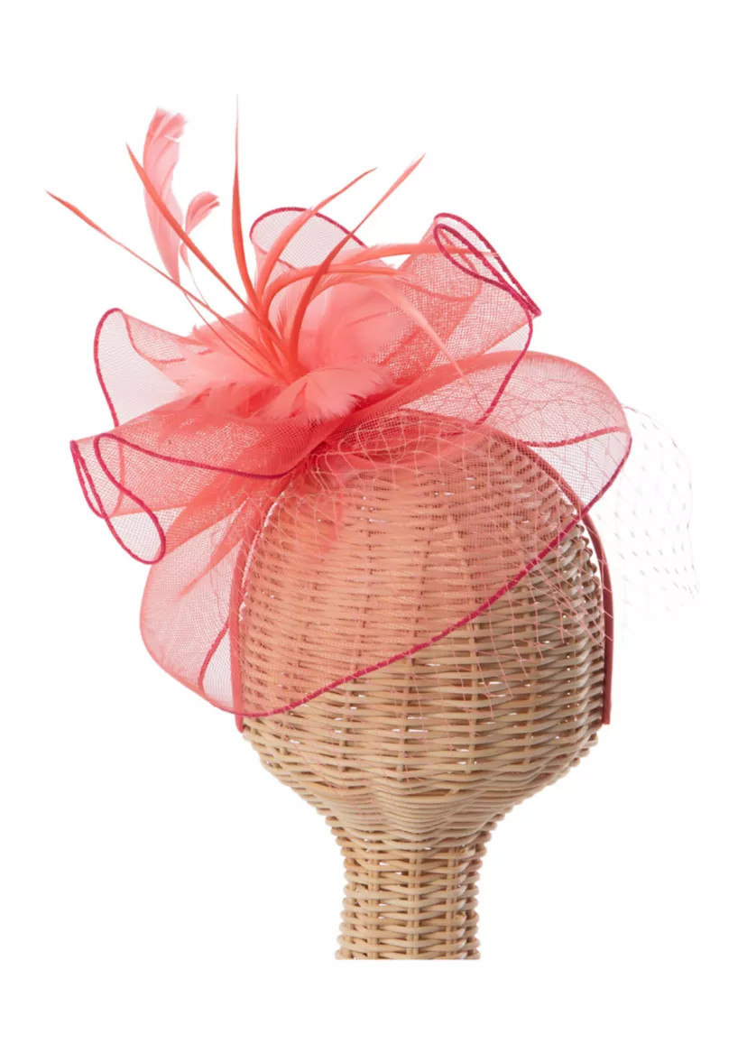 Fascinator Headband with Dainty Feather/Floral Center Accent | Belk