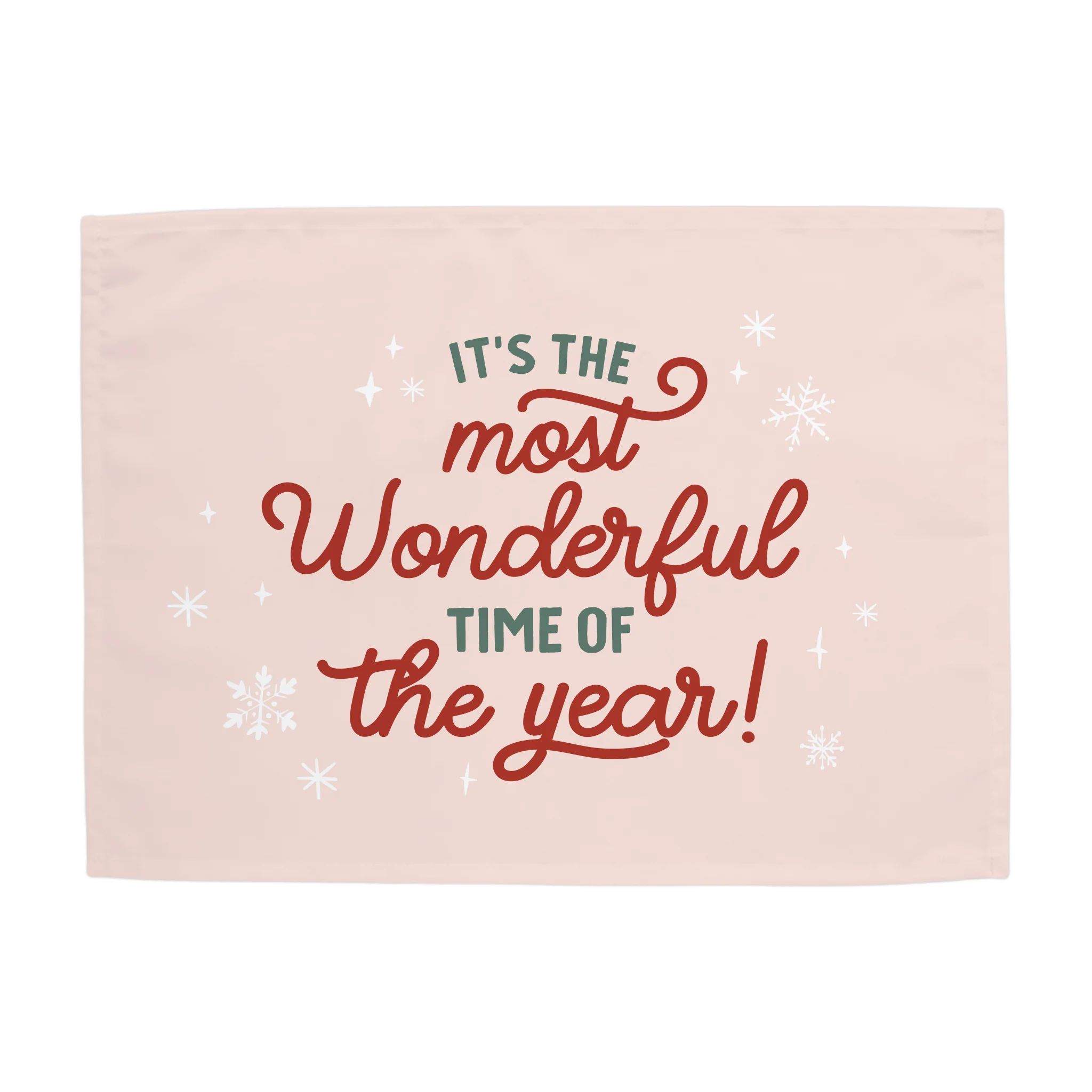 {Green & Pink} It's the Most Wonderful Time of the Year Banner | Hunny Prints
