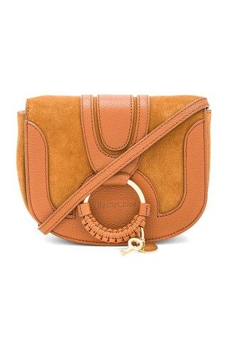 See By Chloe Hana Mini Suede & Leather Crossbody in Caramello from Revolve.com | Revolve Clothing (Global)