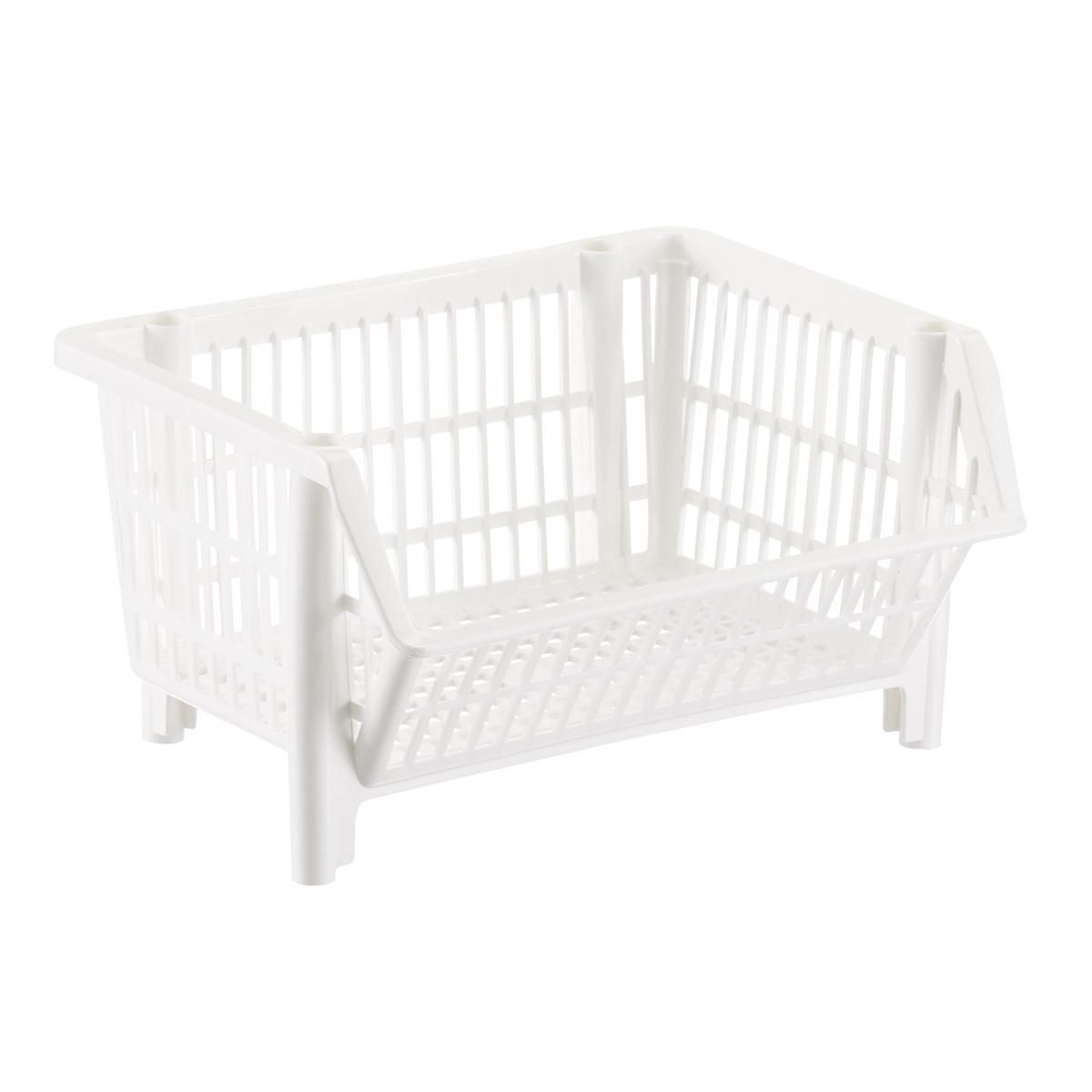Our White Mini Stackable Basket | The Container Store