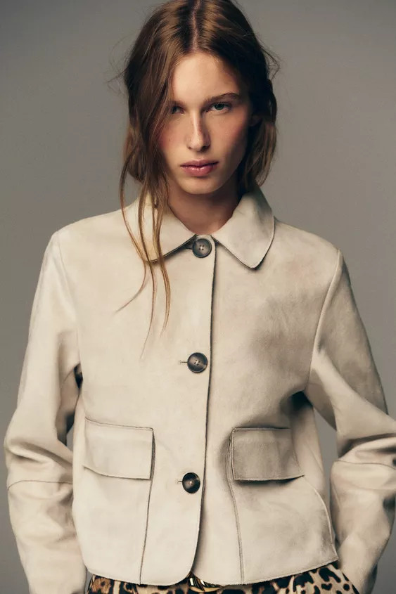 FAUX SUEDE CROPPED JACKET | Zara US