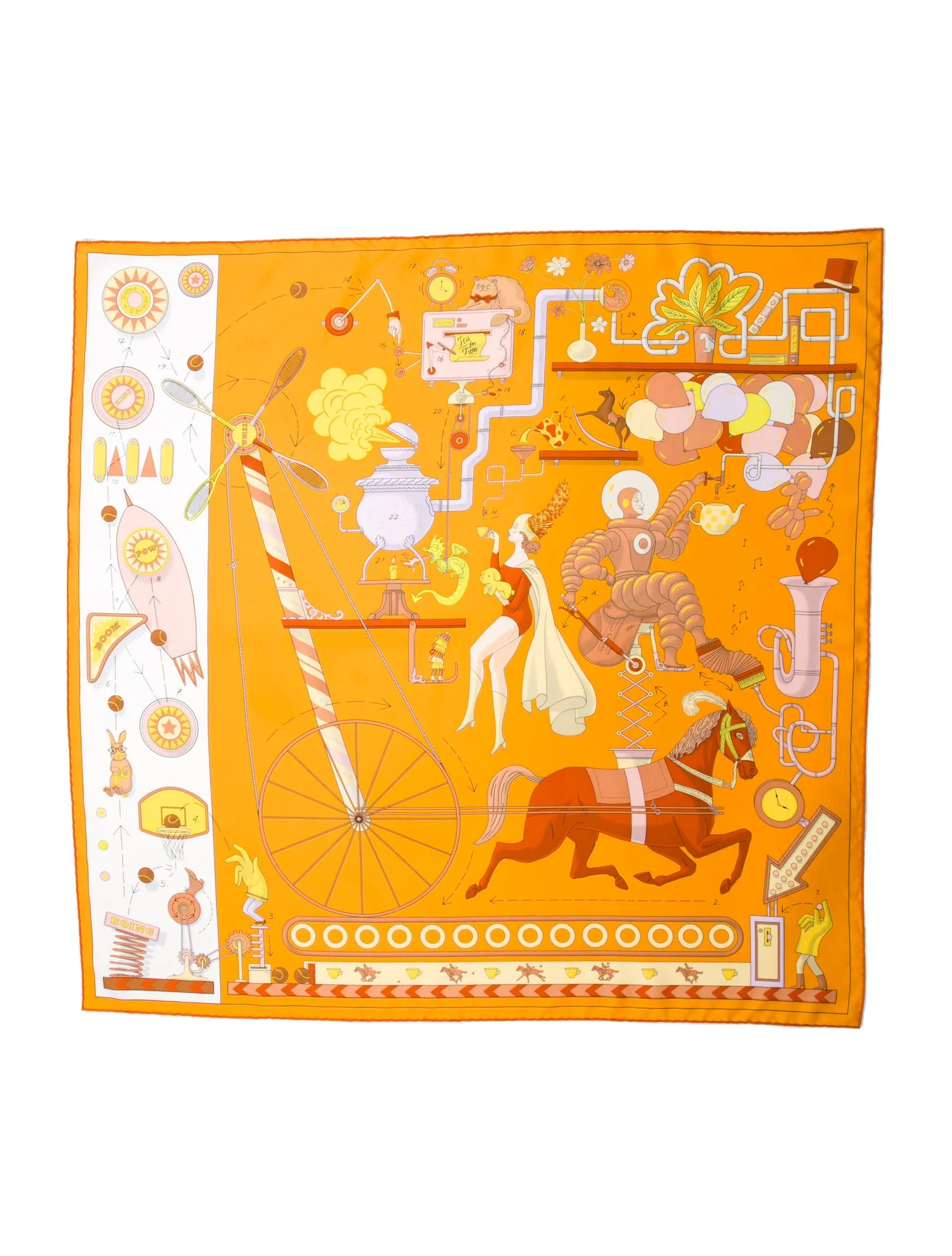 Hermès Tea for Two Silk Scarf w/ Tags - Yellow Scarves and Shawls, Accessories - HER809226 | The... | The RealReal