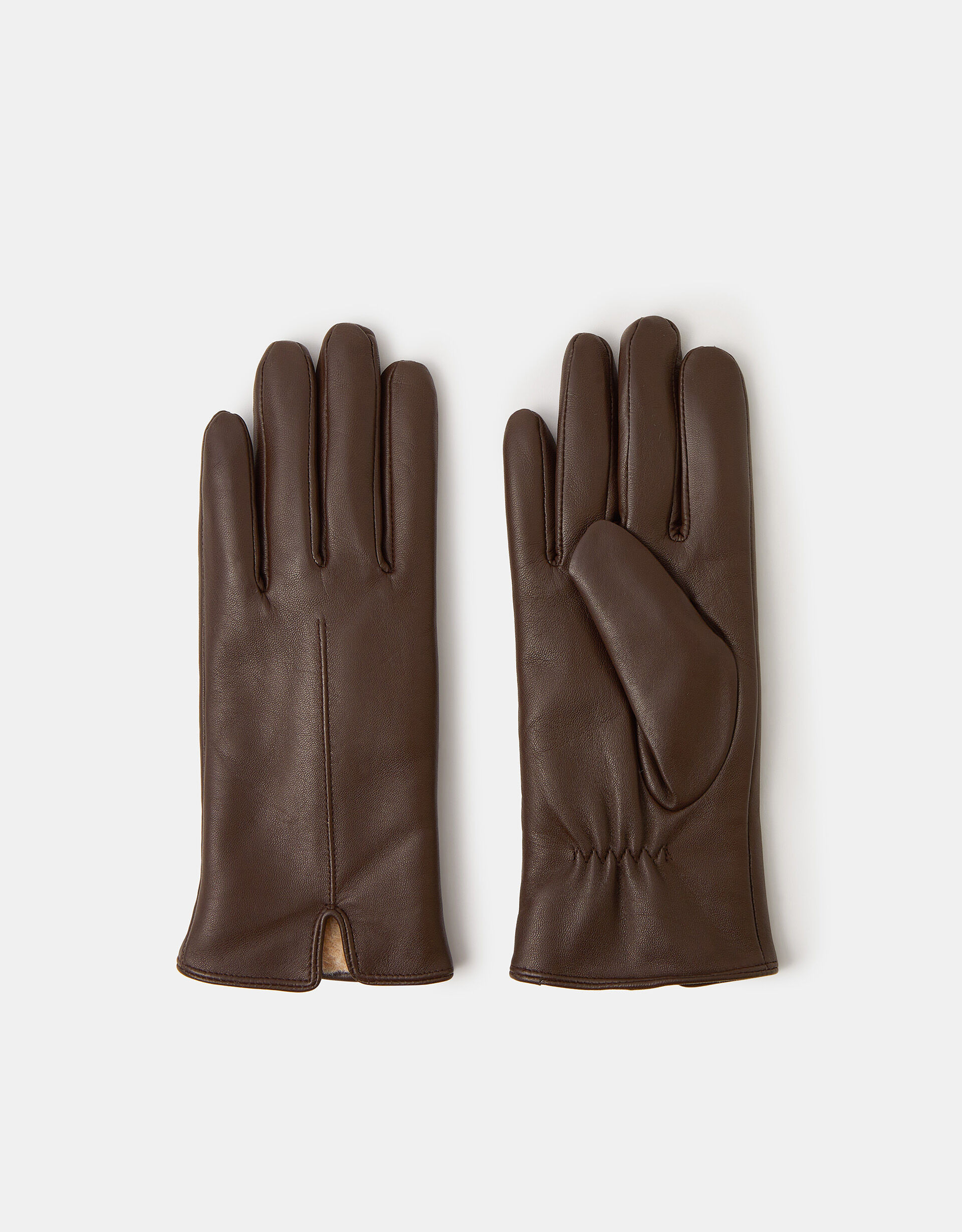Faux Fur Lined Leather Gloves Brown | Accessorize (Global)