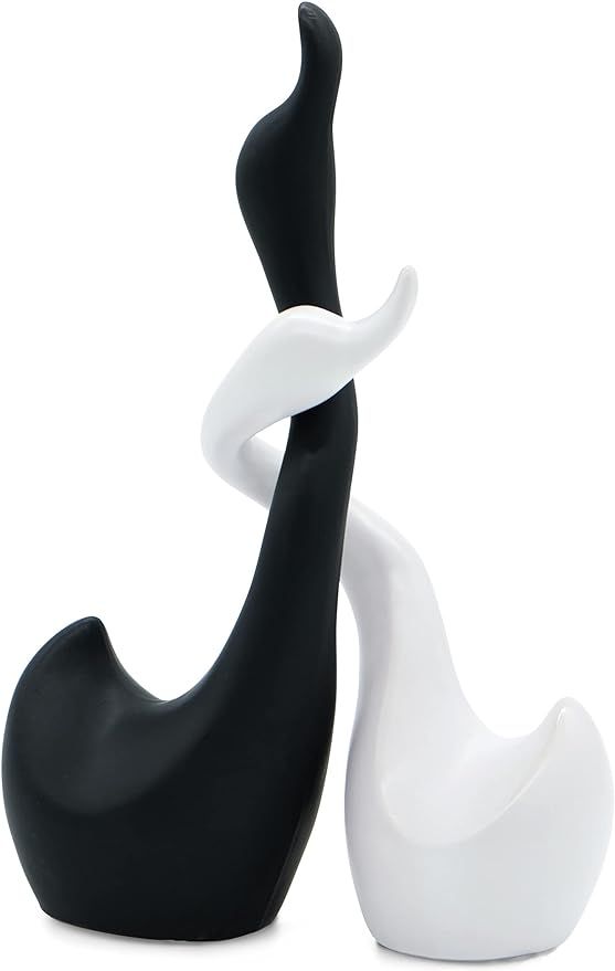 Vaudagio Loving Swans in Black and White – Decorative Figure swan Pair 9” high as Handmade Ce... | Amazon (US)