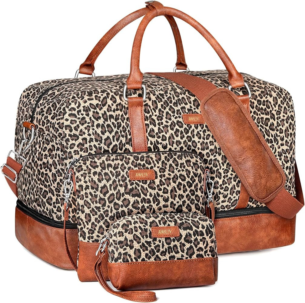 IBFUN Weekender Bags for Women, 21" Weekender Travel Bag, Travel Duffle Bag with Shoe Compartment... | Amazon (US)