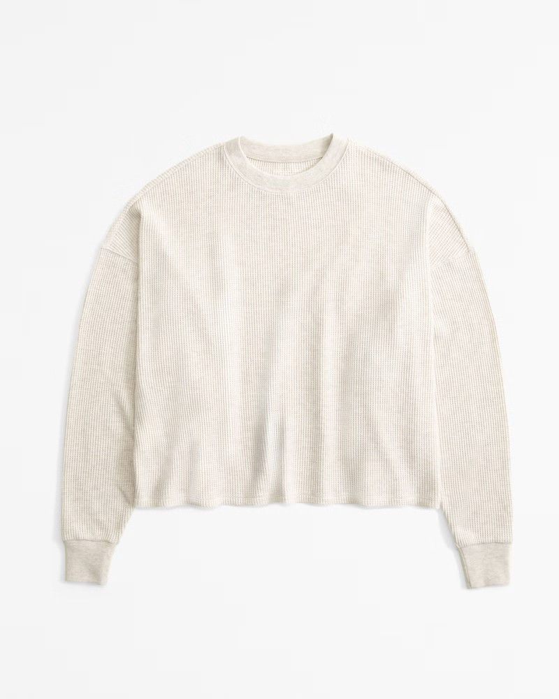 Women's Long-Sleeve Oversized Dolman Waffle Tee | Women's Tops | Abercrombie.com | Abercrombie & Fitch (US)