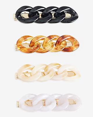 Set of 4 Tortoiseshell Chain Hair Clips | Express