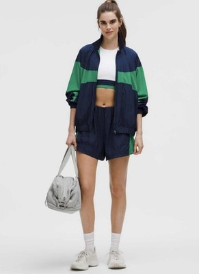 Lululemon Nylon Collared Jacket Retro Remix Club Blue /Raceway Green | Sz M NWT | eBay US