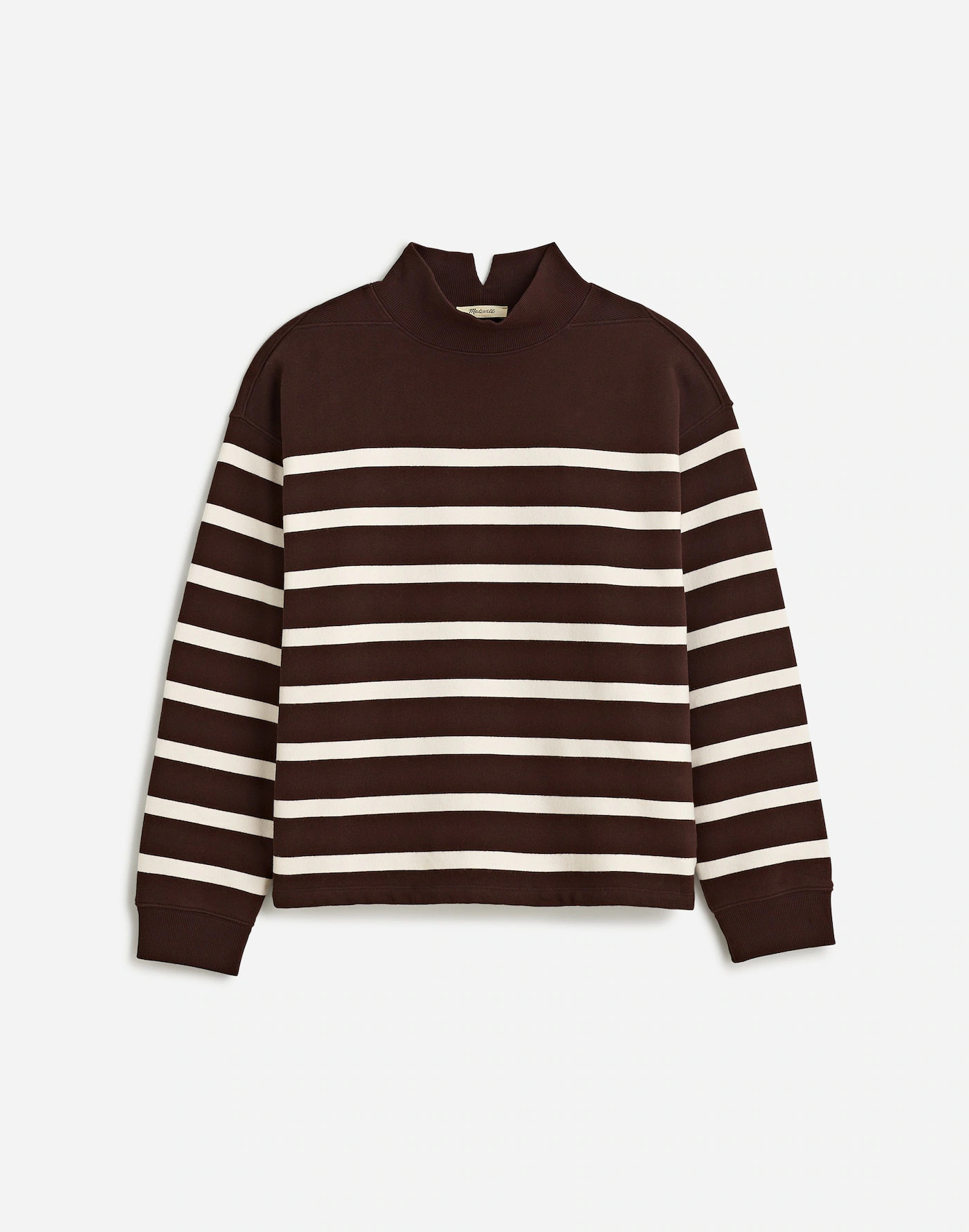 Midweight Mockneck Sweatshirt in Stripe | Madewell | Madewell