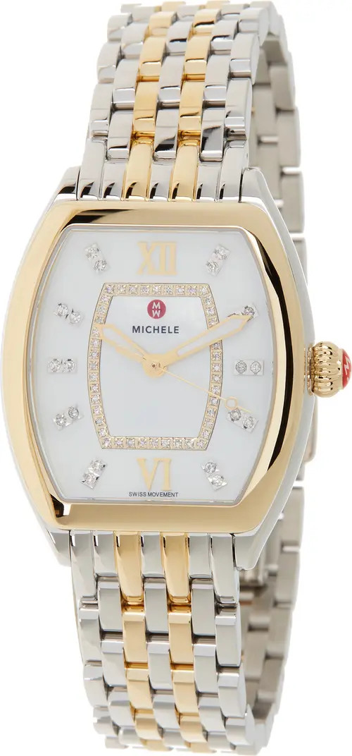 MICHELE Women's Releve Diamond Two-Tone Bracelet Watch, 31mm x 40mm - 0.19 ctw | Nordstromrack | Nordstrom Rack