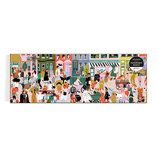 Galison Halloween Parade Fall 1000 Piece Panoramic Puzzle - Colorful and Bright Jigsaw Puzzle, Thick and Sturdy Pieces, Family Activity | Amazon (US)