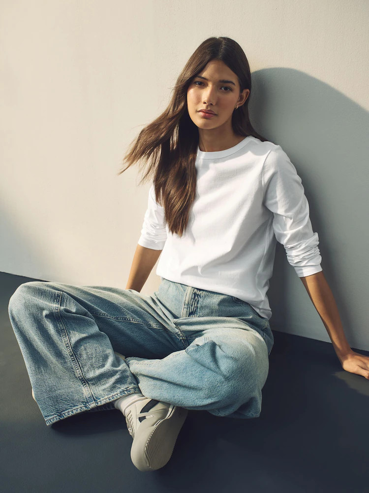 Buy White Long Sleeve Crew Neck T-Shirt from Next Ireland | Next EU