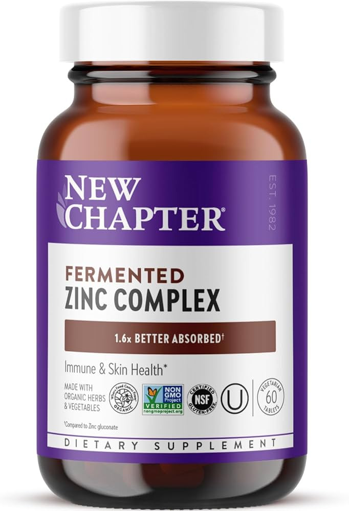 New Chapter Zinc Supplement, Fermented Zinc Complex, ONE Daily for Immune Support + Skin Health, ... | Amazon (US)