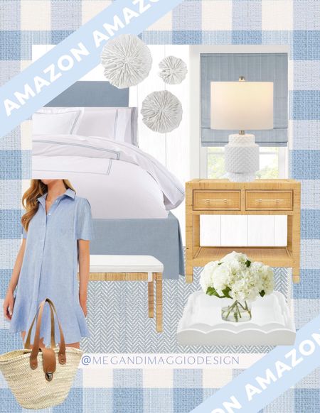 So excited about these new coastal Amazon home and fashion finds!! This brand new rattan Serena & Lily inspired balboa nightstand look for less is gorgeous and will go fast!! 😍🙌🏻 pair with this white lamp, light blue skirted bed, and matching bench to create a peaceful bedroom! Also love this Tuckernuck style shirt dress and French market tote!

#LTKsalealert #LTKstyletip #LTKhome