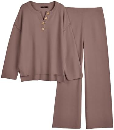 LILLUSORY Women's 2 Piece Lounge Sets Oversized Slouchy Matching Sets | Comfy Knit Loungewear, Ai... | Amazon (US)