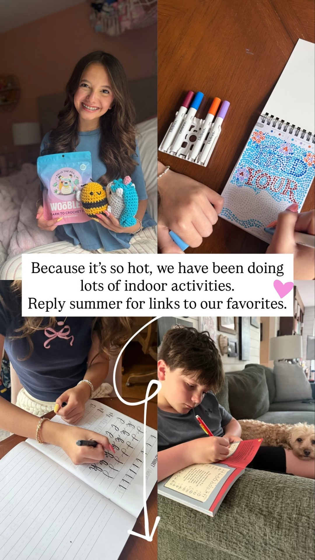 Because it’s so hot, we have been doing lots of indoor activities. 
Here are some of our favorite screen-free activities.

#LTKdayinmylife #LTKmomlife #LTKKids