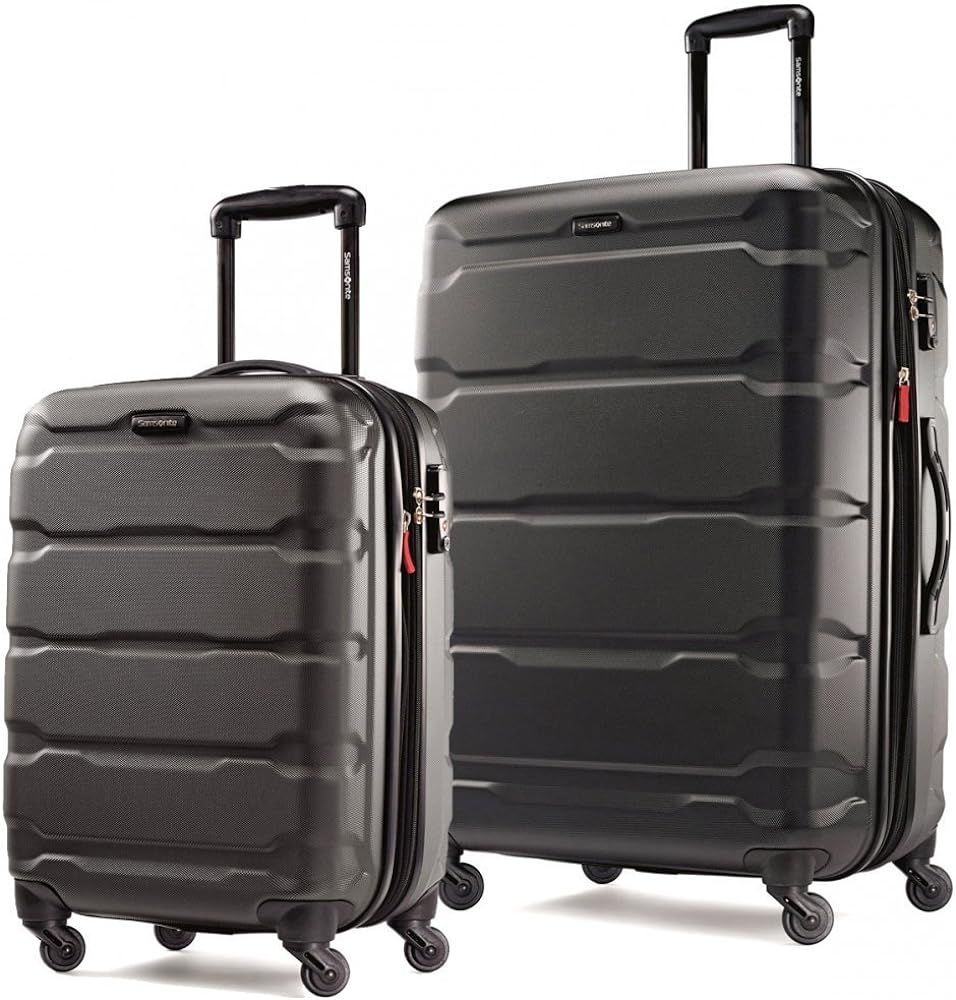 Samsonite Omni PC Hardside Expandable Luggage with Spinner Wheels, Black, 2-Piece Set (20/28) | Amazon (US)