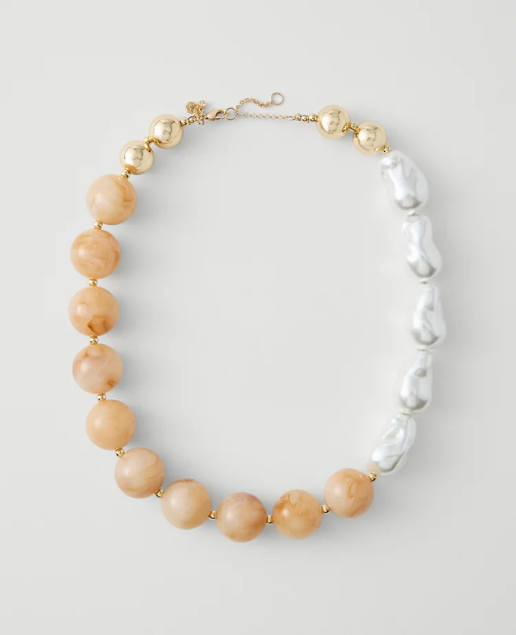 Pearlized Stone Statement Necklace | Ann Taylor