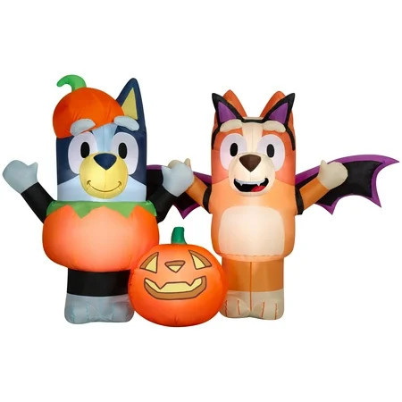 Halloween Airblown Yard Inflatables Bluey and Bingo & Pumpkin 96.06 in x 34.64 in x 62.59 in 4.63 lb | Walmart (US)
