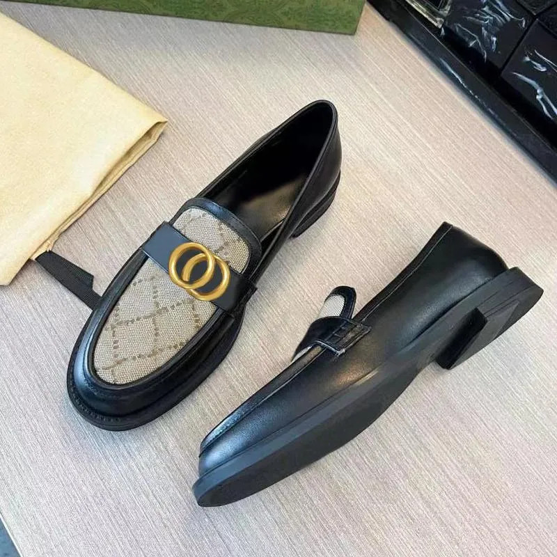 Dress Shoes Flat Shoes Casual Shoe Lazy Loafers Authentic Cowhide Metal Rivet Lady Leather Large ... | DHGate