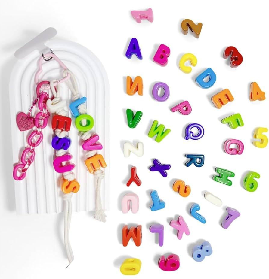 Maerolre 36Pcs Large Letter Beads & NumberBeads, 20mm Big Acrylic Bubble Alphabet, Colorful Plast... | Amazon (US)