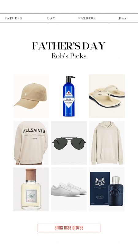 Father’s Day Gift Guide - here are some of Rob’s neutral picks! 

Ralph Lauren hat, Jack Black Triple Wash, Olukai sandals, All Saints crewneck, aviator sunglasses, neutral hoodie, cologne, white sneakers. 

#LTKStyleTip #LTKOver40