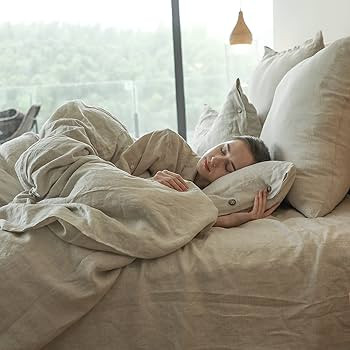 Simple&Opulence 100% Linen Duvet Cover Set 3pcs with Coconut Button Closure Natural French Washed... | Amazon (US)