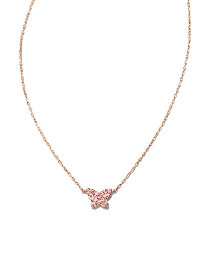 Butterfly 14k Rose Gold Pendant Necklace in Pink Sapphire | Kendra Scott | Kendra Scott