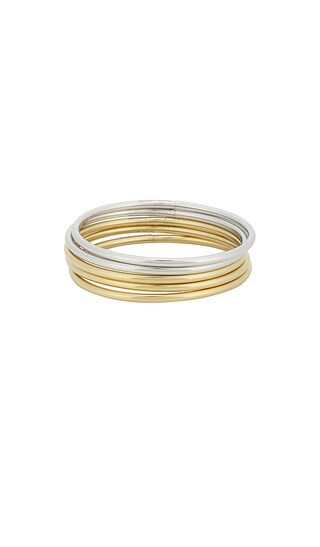 Jenny Bird Dane Bangle 5-Pack Set in Metallic Silver,Metallic Gold. | Revolve Clothing (Global)