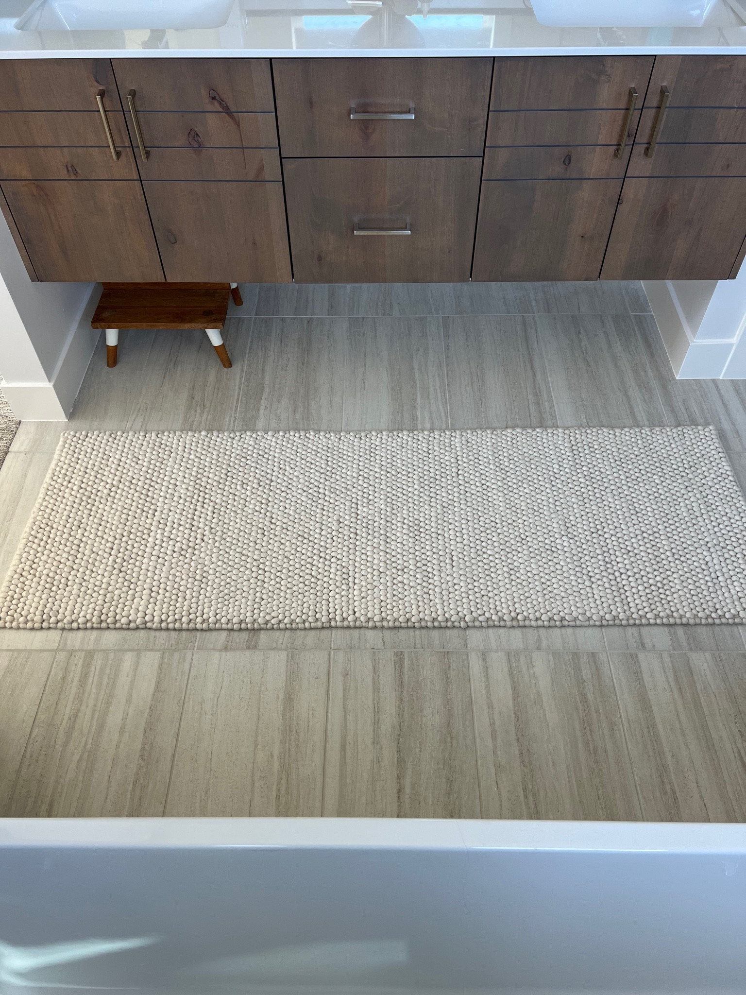 Our master bath runner from Amazon!! We got the ivory color in the 2’ by 6’!

#LTKhome