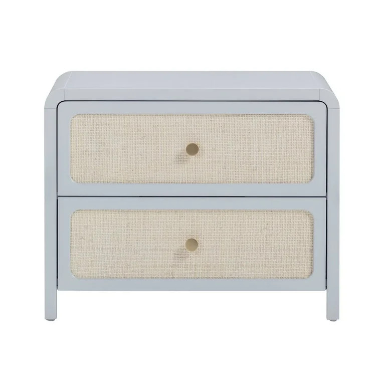TOV Furniture Patty Pastel Blue Rattan 2 Drawer Nightstand | Walmart (US)