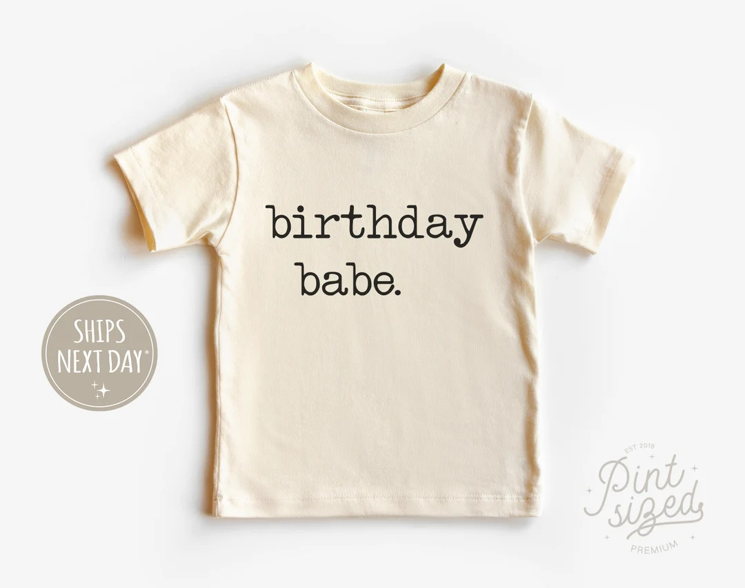 Birthday Babe Toddler Shirt - Cute Vintage Kids Shirt - Retro Natural Toddler Tee | Etsy (US)