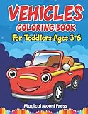 Vehicles Coloring Book For Toddlers Ages 3-6: A Fun Coloring Book For Kids With Cute Vehicles Cars, Trucks, Planes, Trains, Tractors and More! Awesome Gift For Ages 3-6 | Amazon (US)