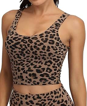 Sports Bra Womens Longline Padded Crop Tank Yoga Bras Workout Fitness Top | Amazon (US)