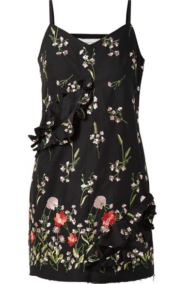 Marques' Almeida - Cutout Embroidered Cotton-blend Mini Dress - Black | NET-A-PORTER (US)