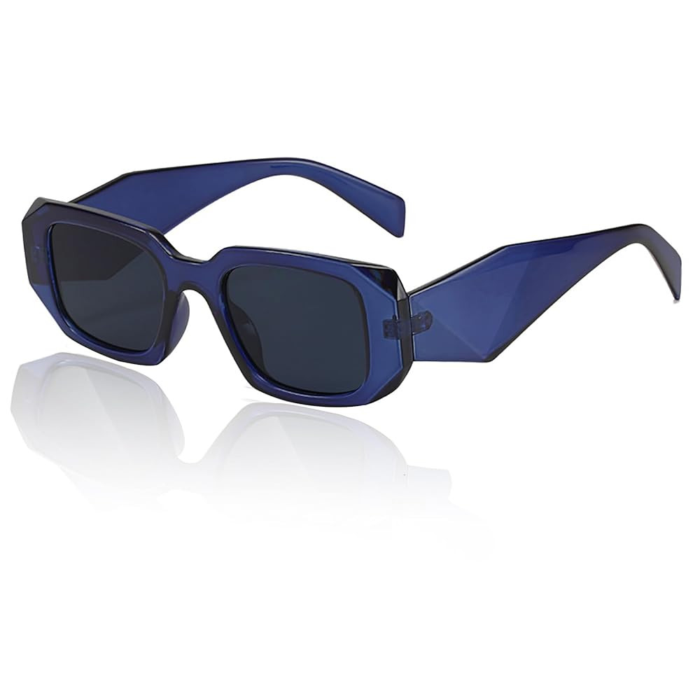 Trendy Rectangle Sunglasses for Women Men Retro 90s Thick Frame Sun Glasses Y2K Shades Accessorie... | Amazon (US)