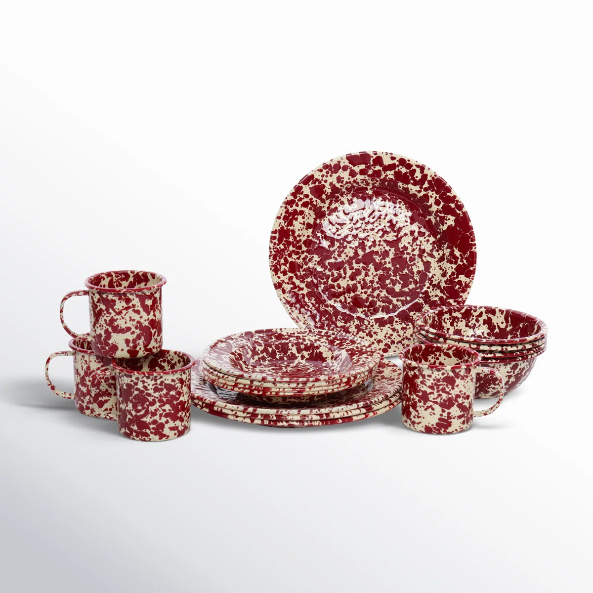 Crow Canyon Enamelware Splatter 16 Piece Dinnerware Set | Wayfair North America