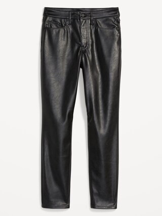 High-Waisted OG Straight Faux-Leather Ankle Pants for Women | Old Navy (US)